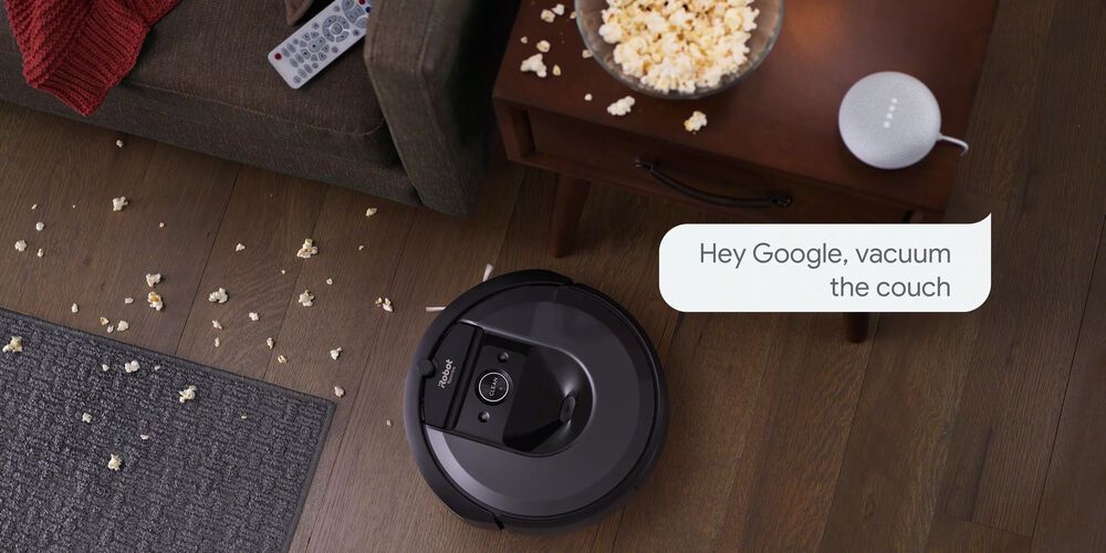 Comunicação com um Roomba através da Alexa numa divisão com pipocas no chão